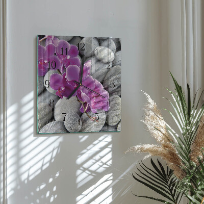 Reloj de vidrio Piedras de orquídeas