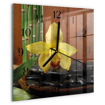 Reloj de vidrio Orquídea de bambú