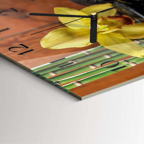 Reloj de vidrio Orquídea de bambú