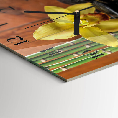 Reloj de vidrio Orquídea de bambú