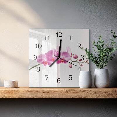 Reloj de vidrio Orquídea