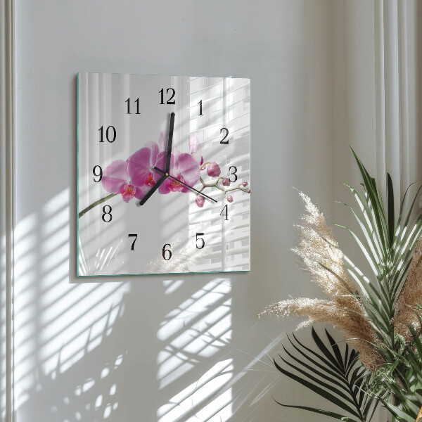 Reloj de vidrio Orquídea
