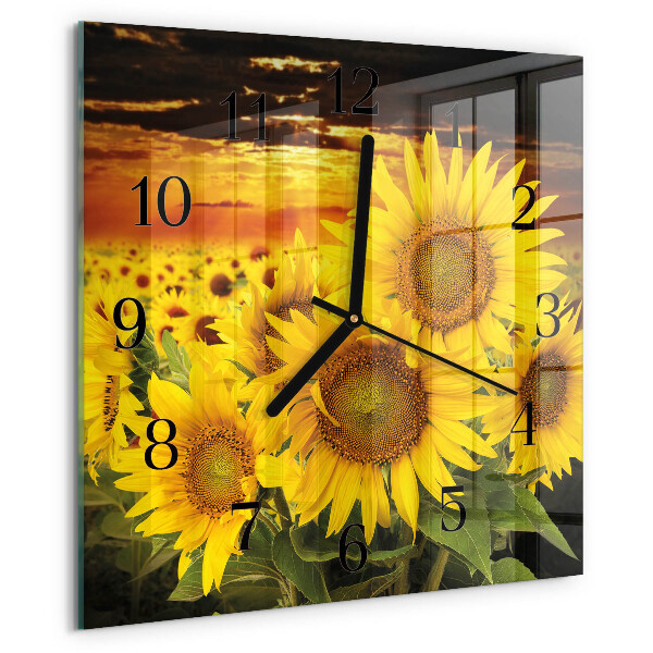 Reloj de vidrio Girasoles