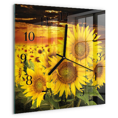Reloj de vidrio Girasoles