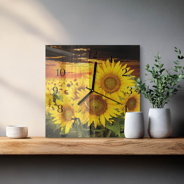 Reloj de vidrio Girasoles