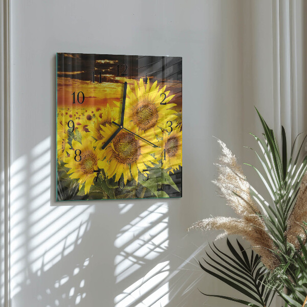 Reloj de vidrio Girasoles