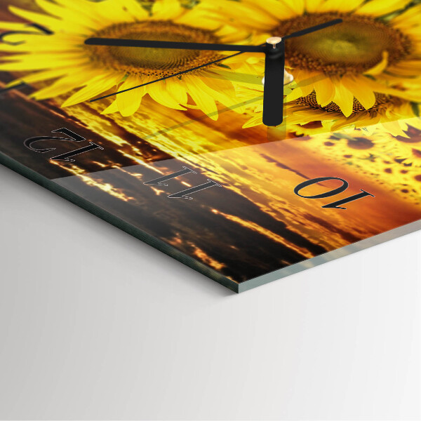 Reloj de vidrio Girasoles