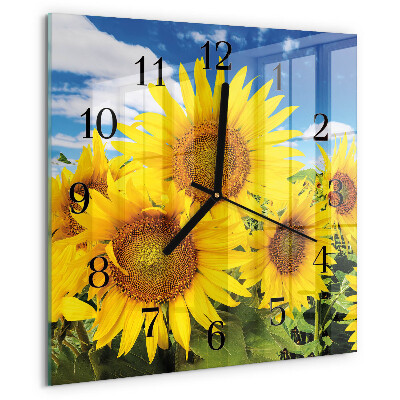 Reloj de vidrio Girasoles