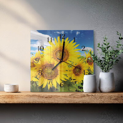 Reloj de vidrio Girasoles