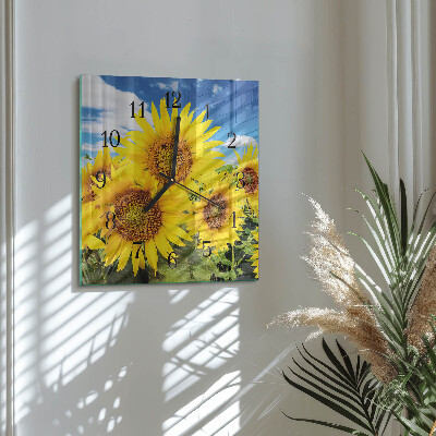 Reloj de vidrio Girasoles