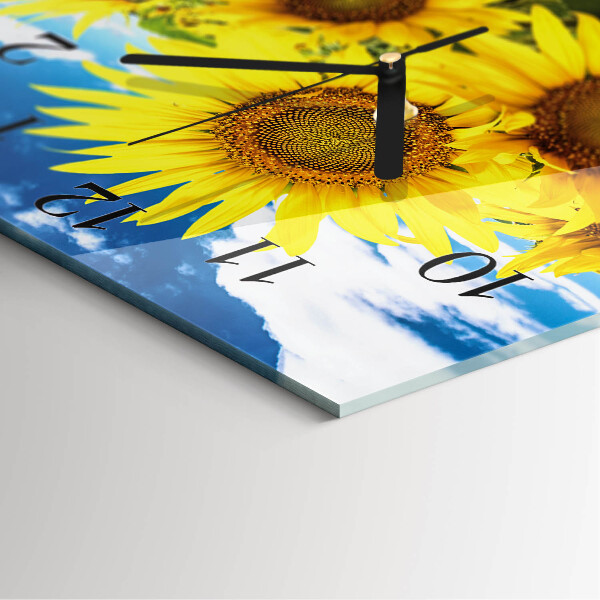Reloj de vidrio Girasoles