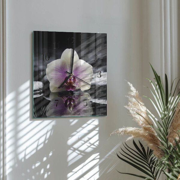 Reloj de vidrio Orquídea