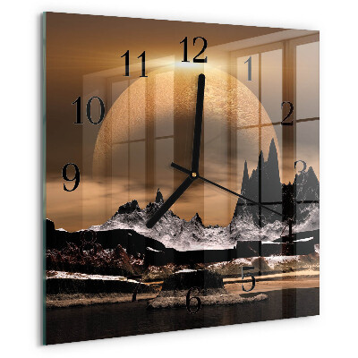 Reloj de vidrio montañas