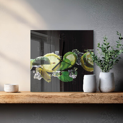 Reloj de vidrio Limón y lima