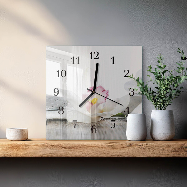 Reloj de vidrio Orquídea