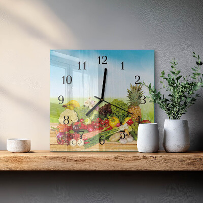Reloj de vidrio Verduras Frutas