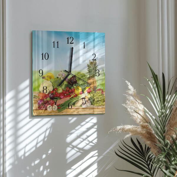 Reloj de vidrio Verduras Frutas