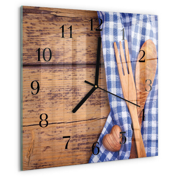 Reloj de vidrio Madera y cubertería