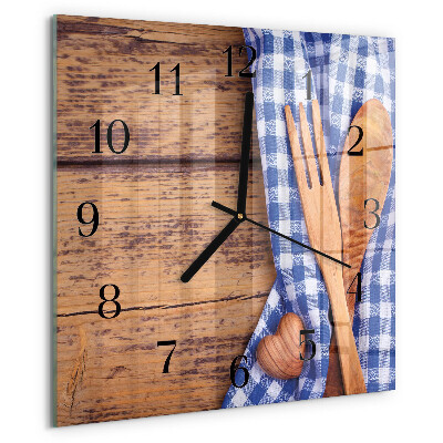 Reloj de vidrio Madera y cubertería