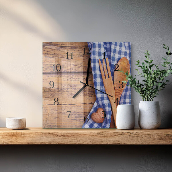 Reloj de vidrio Madera y cubertería