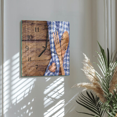 Reloj de vidrio Madera y cubertería