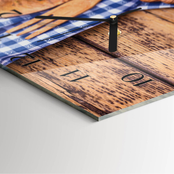 Reloj de vidrio Madera y cubertería