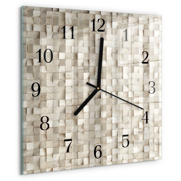 Reloj de vidrio Mosaico de madera