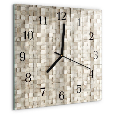 Reloj de vidrio Mosaico de madera