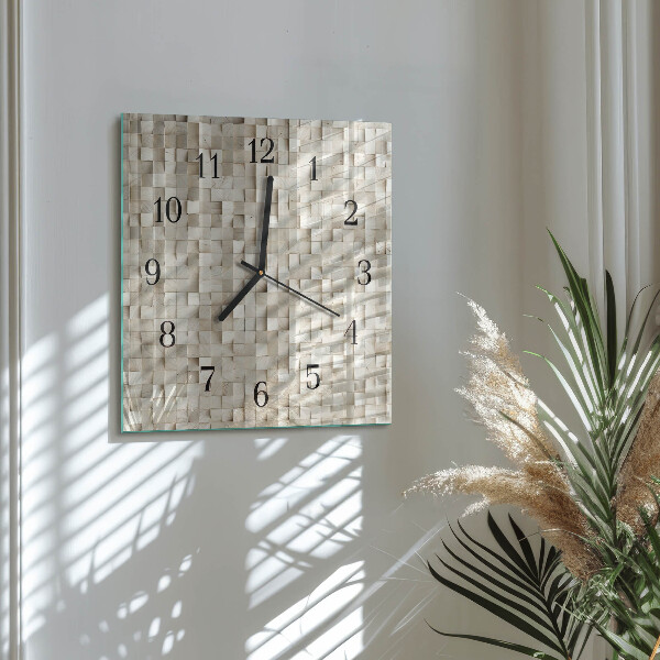 Reloj de vidrio Mosaico de madera
