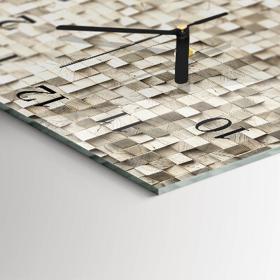 Reloj de vidrio Mosaico de madera
