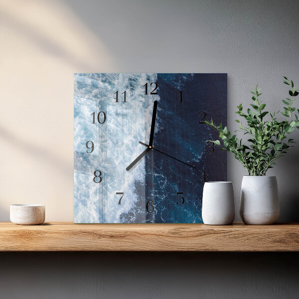 Reloj de vidrio olas del océano