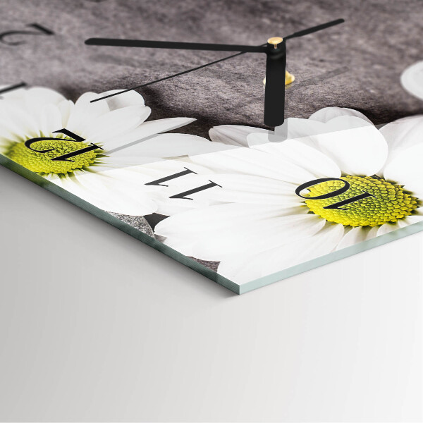 Reloj de vidrio Flores y piedras