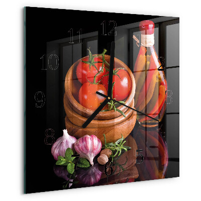 Reloj de vidrio Tomates y ajo