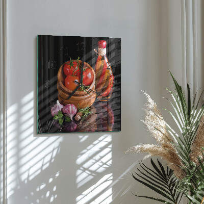 Reloj de vidrio Tomates y ajo
