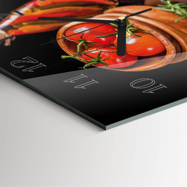 Reloj de vidrio Tomates y ajo