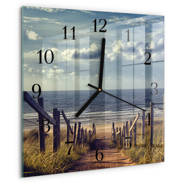 Reloj de vidrio playa mar