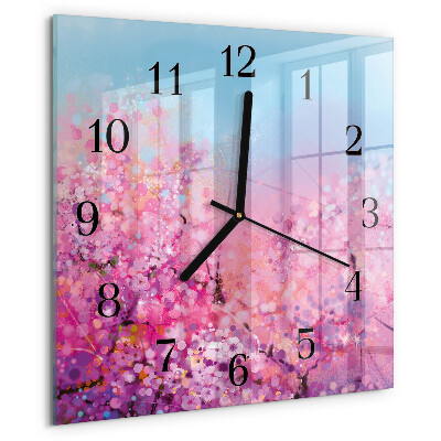 Reloj de vidrio estampado floral