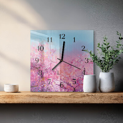 Reloj de vidrio estampado floral