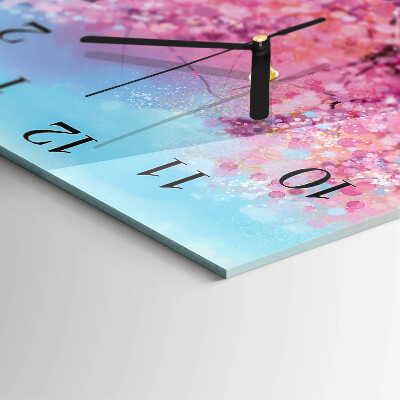 Reloj de vidrio estampado floral