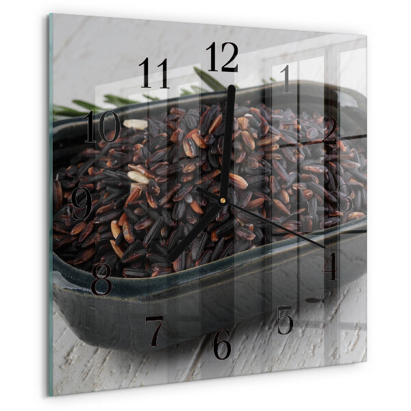 Reloj de vidrio arroz negro
