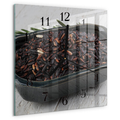 Reloj de vidrio arroz negro