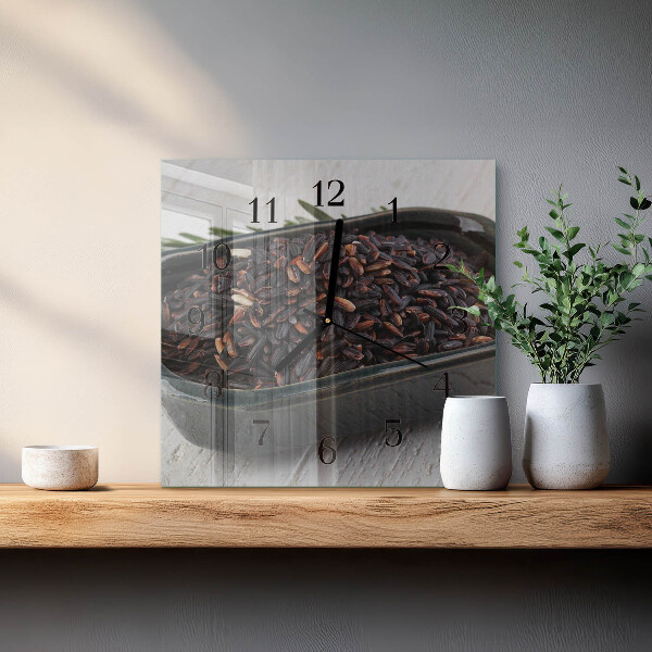 Reloj de vidrio arroz negro