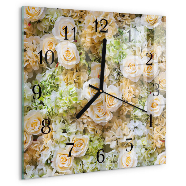Reloj de vidrio Flores elegantes