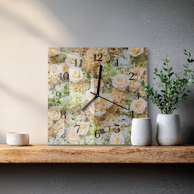 Reloj de vidrio Flores elegantes