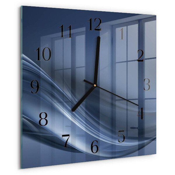 Reloj de vidrio olas azules