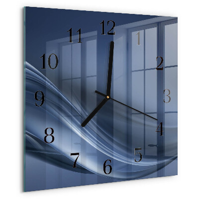 Reloj de vidrio olas azules