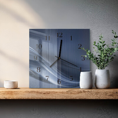 Reloj de vidrio olas azules