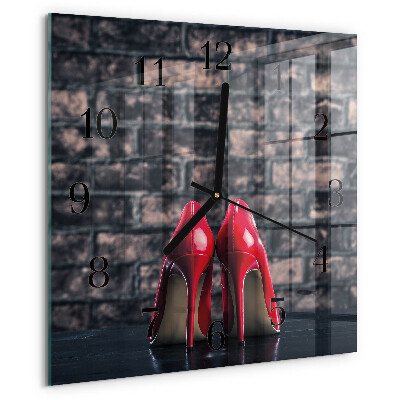 Reloj de vidrio tacones altos rojos
