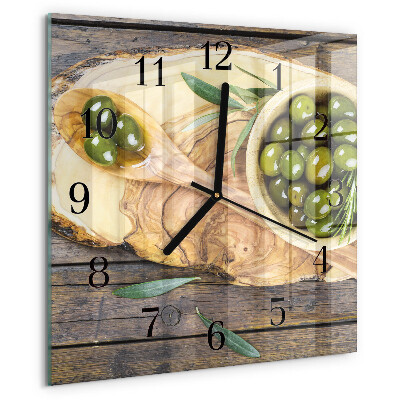 Reloj de vidrio Madera de olivo