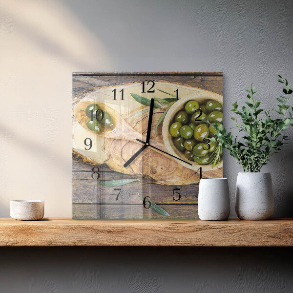 Reloj de vidrio Madera de olivo
